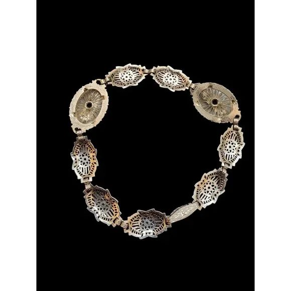 Spectacular Double Camphor Edwardian Filigree Bracelet (A4556)